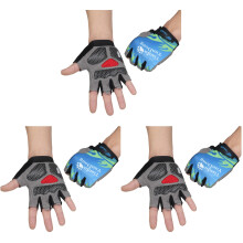 3Stk Fahrradhandschuhe Fingerlos Mehrfarbig Atmungsaktiv Für Sport