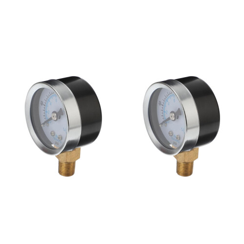 2Pcs Car Air Pressure Gauge Npt Thread Double Scale Assorted Color