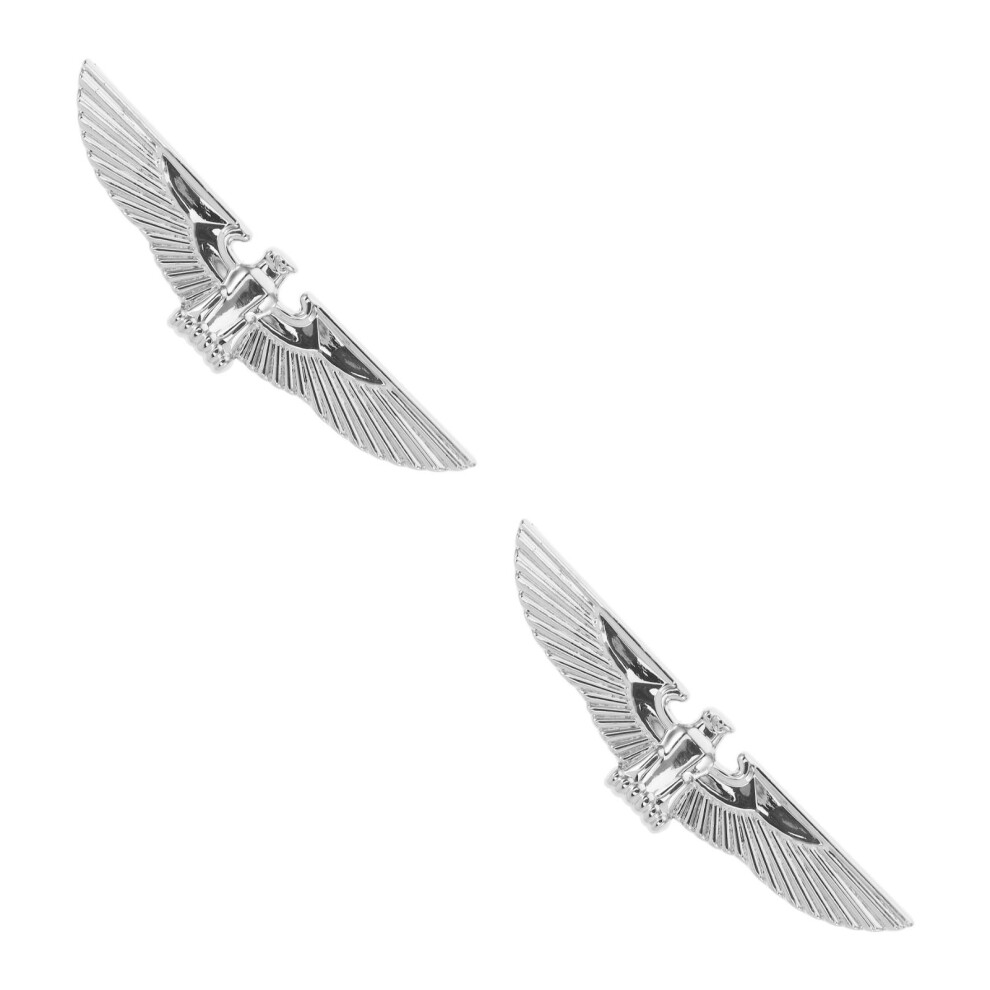 2Pcs Eagle Car Decals Metal 3D Stickers For Suv And Truck Decor Silver 3711318831442
