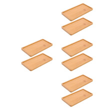 8Pcs Khaki Bamboo Plant Drainage Saucers for Indoor Outdoor Planters
