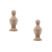 2Pcs Wood Finials Beige Staircase Post Caps Decorative Home Craft