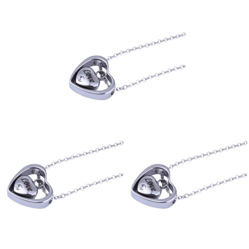 3Stk Urnen Schmuck Kette Silber Anhänger
