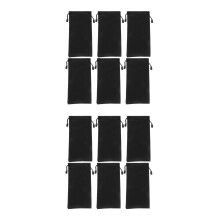 20Pcs Black Polyester Sunglasses Bags Soft Drawstring Eyeglass Cases