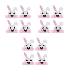 12Pcs Adorable Rabbit Headband Kids Easter Party Headband