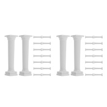 32Pcs Small Roman Column Figurines White Plastic for DIY Micro Scenes