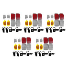 5Sets Assorted Color Bike Front and Rear Reflectors Plastic Safety Kit