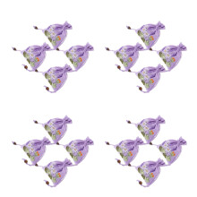 16Pcs Elegant Purple Linen Brocade Pouches Embroidered Jewelry Bags