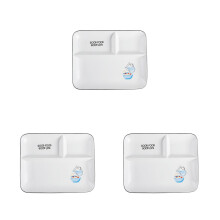 3Pcs Ceramic Divided Plates White Porcelain Tray for Fruit Breakfast