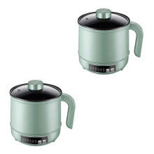 2Pcs Green Non-Stick Electric Skillet Multifunctional Cooking Boilers