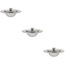 3Sets Stainless Steel Kitchen Sink Stopper and Strainer Basket Silver
