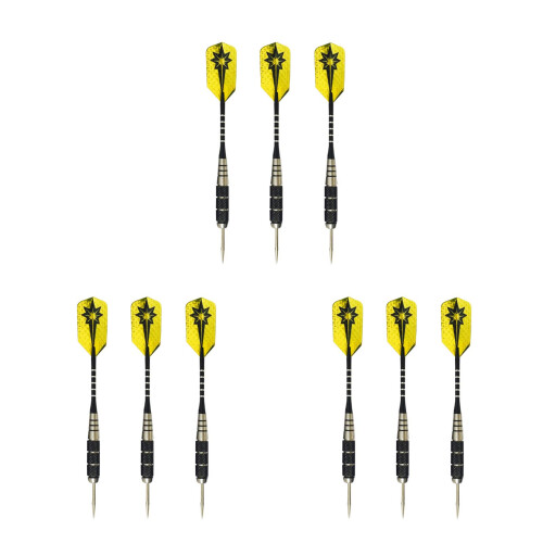 9Pcs Yellow Needle Tipped Darts Pin Type Drop-Resistant Accessories