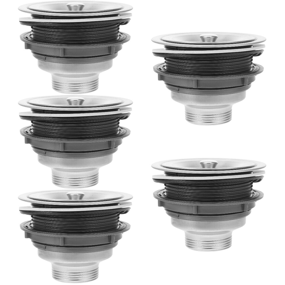5Sets Durable Stainless Steel Sink Stopper Kitchen Drain Strainer 3711318810690