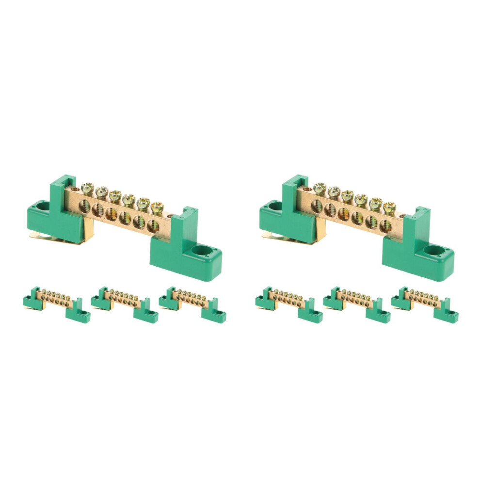 8Pcs High Conductivity Copper Bus Bar Terminal Block Green For Wiring 3711318828534