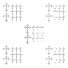 60Pcs Silver Embroidered Cross Patches Iron on for Clothing Bags Hats