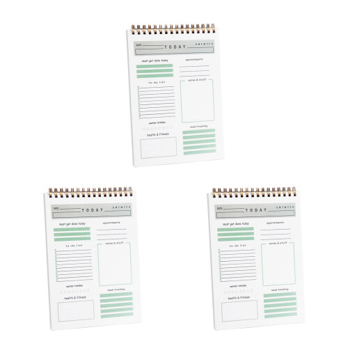 3Pcs Chic Multi Color Reusable Daily Planner Office Notepad