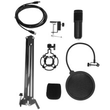 Microfon condensator cardioid profesional pentru studio, microfon USB, Plug Play, înregistrare clară, reducere a zgomotului, microfon reglabil,