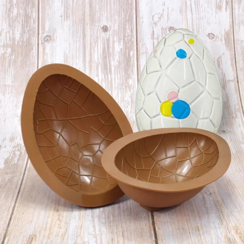 2 τεμάχια/σετ3D καλούπι σοκολάτας για πασχαλινά αυγά, εύκολα στην αφαίρεση, 2