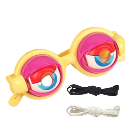 Κίτρινα γυαλιά ηλίου Crazy Eyes με 1 λουράκι, γυαλιά Googly Eye που αναβοσβήνουν και 1