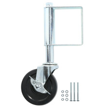 Heavy Duty Bearings Spring Loaded Rubber Gate Caster For Swing Gates, Adjustable Height360Degree Rotating Gate Wheel With Universal Mounting Plate