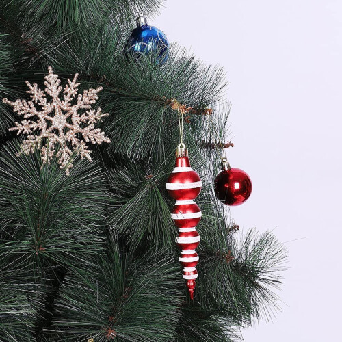 Shatterproof Red Gourd-Shaped Christmas Baubles 6 pcs 2