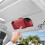 Car eyeglass holder leather visor organizer box red 2