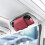 Car eyeglass holder leather visor organizer box red 4