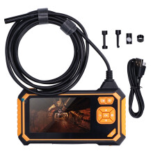 Industrial Borescope With Dual Lens Split Screen Function Endoscope Camera With Light, 1080P Hd Ip68Waterproof And Adjustable Led Lights, Semi Rigid
