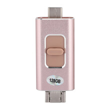 External USB Thumb Drive with Lightning Interface, High Speed Memory Stick for iPhone iPad Android Devices, Multi-system Support4IN1Design (Rose