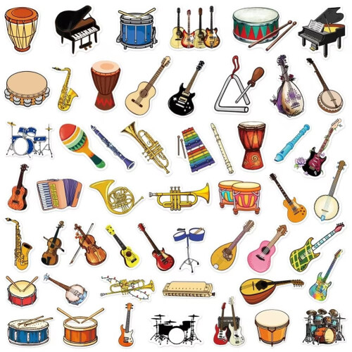 Musical Instrument Stickers Waterproof 50 Pcs 2