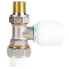 Corrosiebestendige thermostatische radiatorkraan van messing met automatische temperatuurregeling voor vloerverwarming. Instelbare
