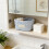 Light Blue Checkered Fabric Storage Basket 4
