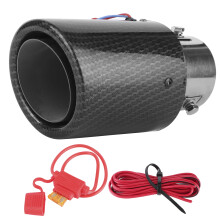 Carbon Fiber Pattern Shell Strong Impact Resistance LED Exhaust Pipe Racing Flame Spray Effect Universal Fit Cars High-quality Stainless Steel Easy