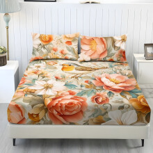 Chłodzący komplet pościeli poliestrowej Twin XL Robin Floral 3-częściowy