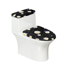 Ensemble de housses anti-poussière en polyester pour abattant de toilette, bord élastique, 1 pièce