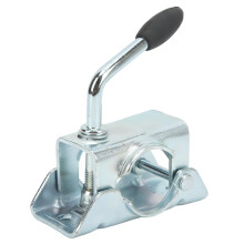 Rustproof Trailer Wheel Clamp With Quick Release, Heavy Duty Trailer Jack Adjustable Height Prop Stand Support Mount Galvanized Iron Material Split