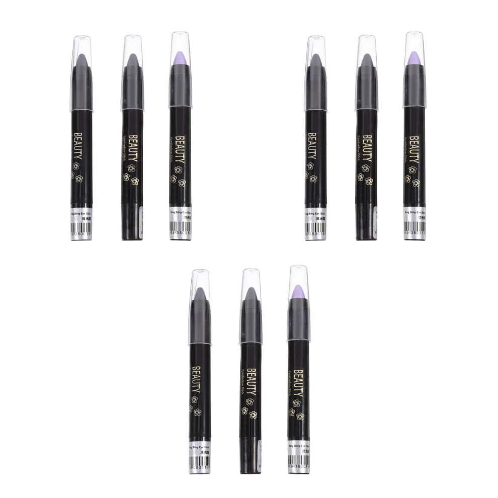 9Pcs Women Makeup Pen Waterproof Black Glitter Eyeshadow Eyeliner Set