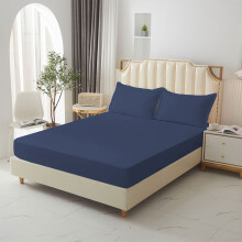 Drap-housse King, housse de matelas antidérapante à poches profondes, douce et lavable, bleu marine – Compatible avec les matelas King
