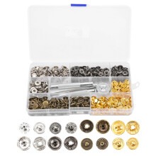 Install Tools Snap Fasteners Kit Press Studs Leather Snaps Metal Snap Buttons DIY Craft Decoration Adjustable Fastening Multiuse Fasteners Durable