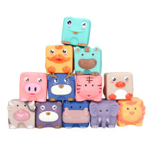 Teething and Stacking Toy Collection, Embossed Soft Building Blocks with Press Squeak Feature, Non Toxic Educational Playset for Babies6Months and
