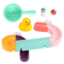 Creative Marble Run Bath Toy With Water Flow, Toddler Bathtub Playset Featuring Magnetic Fishing Rod & Suction Cup Accessories, Safe Non Toxic