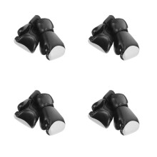 4Pairs Portable Black PU Boxing Gloves for Boxing Sparring and Fitness