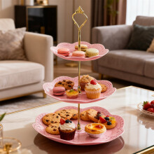 3-layer Cupcake Rack Decorative Trays Dessert Tower Tray for Parties Tea Parties Weddings Dessert Table Decoration Living Room Dried Fruit Platter