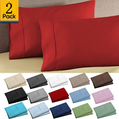 Pillowcases Brushed Microfiber 2-Pack 20x30 Inch Red