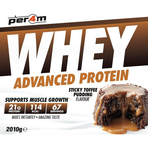 PER4M Advanced Whey Protein Powder 2kg Sticky Toffee Pudding 2