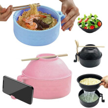 Ensemble bol ramen micro-ondable avec passoire et ustensiles (1 pièce)