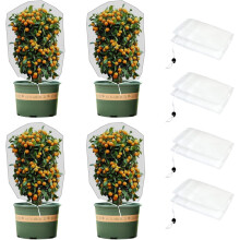 2er-Pack Insektenschutznetz, Gartennetz mit Kordelzug 1x1,2m, Feinmaschig für Topfpflanzen