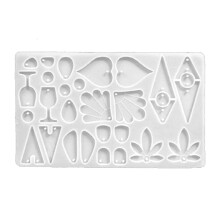 Molde de silicone para brincos em formato de coração, feito de resina (1 peça)
