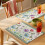 Platzsets mit Frühlingsblumenmuster, 1er-Set, grüner Rand 4