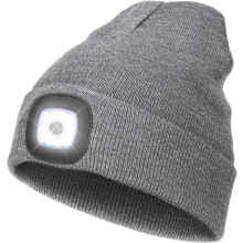 Beanie with Light for Kids, USB Rechargeable Hands Free LED Headlamp Cap Winter Knitted Night Lighted Hat