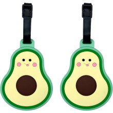2-Pack Avocado Luggage Tags – Cute Food-Themed Silicone ID Tags for Suitcases and Bags – Fun Travel Accessories for Teens & Adults